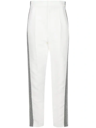 Haider Ackermann Embroidered High-waisted Trousers In White