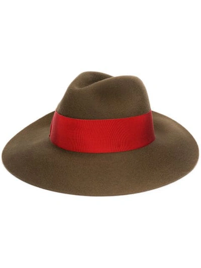 Borsalino Wide Brim Hat In Brown