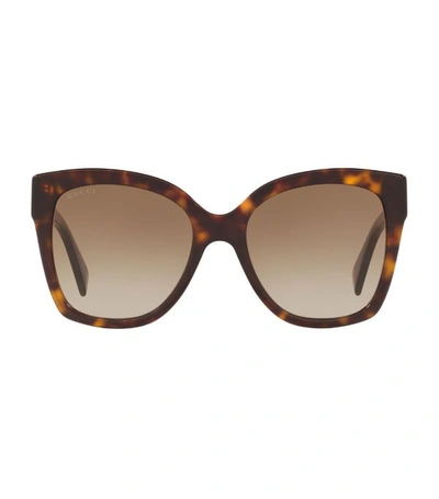 Gucci Rectangular Tortoiseshell Sunglasses In Brown