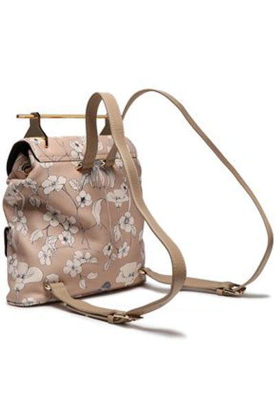 M2malletier Printed Textured-leather Backpack In Neutral