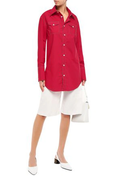 Anna Quan Ralph Cotton-poplin Shirt In Red