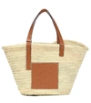 LOEWE LARGE LEATHER-TRIMMED BASKET TOTE,P00431511