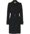 Burberry Short Kensington Heritage Trench Coat In Black