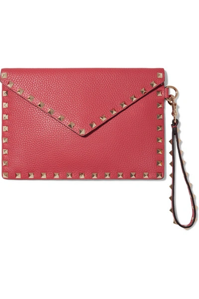 Valentino Garavani “rockstud” 纹理皮革小袋 In Pink