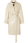 ALEXANDRE VAUTHIER OVERSIZED BELTED PATENT-LEATHER TRENCH COAT