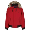 POLO RALPH LAUREN RED FAUX FUR-TRIMMED SHELL BOMBER JACKET,3175858