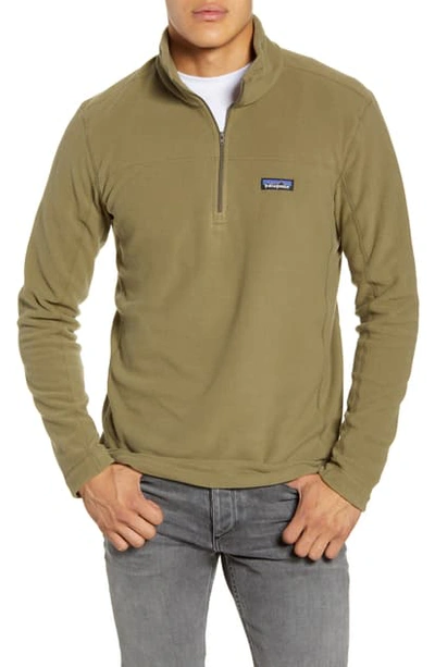 Patagonia Micro D Quarter-zip Fleece Pullover In Sage Khaki