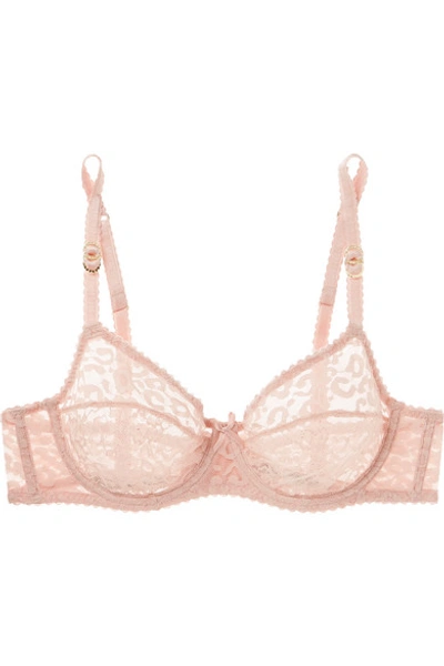 Stella Mccartney Ruby Roaring Stretch-lace Underwired Soft-cup Bra In Baby Pink