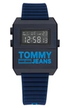 TOMMY HILFIGER DIGITAL RUBBER STRAP WATCH, 32.5MM X 42MM,1791677