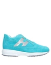 HOGAN HOGAN WOMAN SNEAKERS TURQUOISE SIZE 7.5 SOFT LEATHER,11335622KH 8