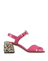 DOLCE & GABBANA DOLCE & GABBANA WOMAN SANDALS PINK SIZE 5.5 CALFSKIN, LAMBSKIN,11573648CC 7