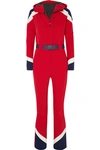 PERFECT MOMENT ALLOS BELTED COLOR-BLOCK SKI SUIT
