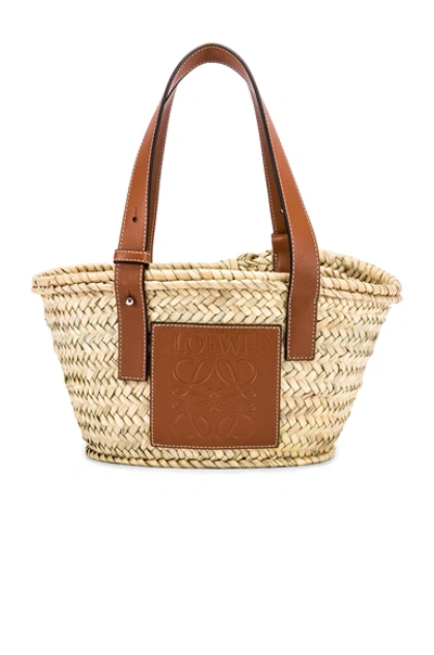 Loewe Basket Small Bag In Natural & Tan
