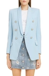 Balmain Oversize Wool Blazer In Bleu Ardoise
