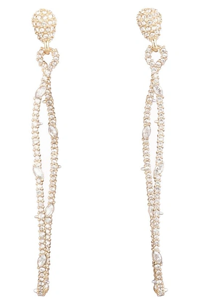 Alexis Bittar Twisted Linear Pave Crystal Earrings In Gold