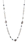 ALEXIS BITTAR CRYSTAL ENCRUSTED MESH CHAIN LINK STATION NECKLACE,AB93N024