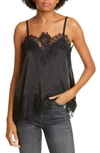 ALICE AND OLIVIA LACE TRIM SILK CAMISOLE,CC000051035