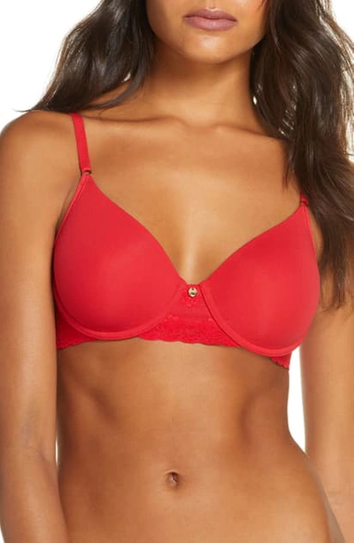 Natori Bliss Perfection Underwire Contour Bra In Crimson