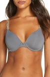 Natori Pure Luxe Underwire T-shirt Bra In Basalt/ Pecan