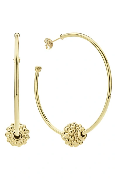 Lagos 18k Yellow Gold Caviar Hoop Earrings