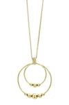 LAGOS CAVIAR GOLD DOUBLE CIRCLE PENDANT NECKLACE,04-10493-ML