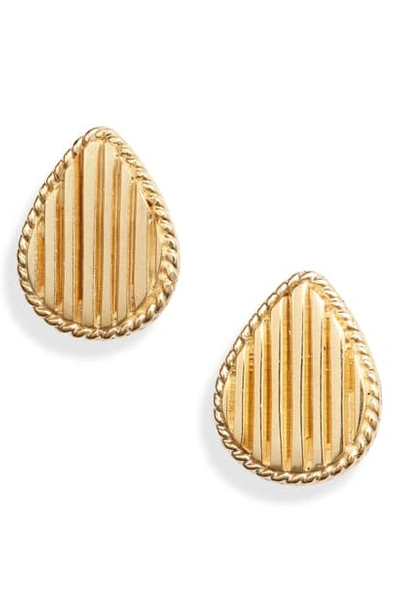 Anna Beck Ribbed Teardrop Stud Earrings In Gold