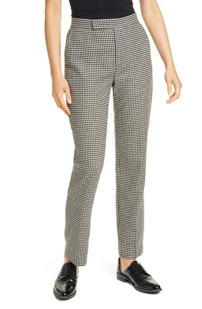 Polo Ralph Lauren Houndstooth Check Wool Blend Trousers In Black/ White Houndstooth