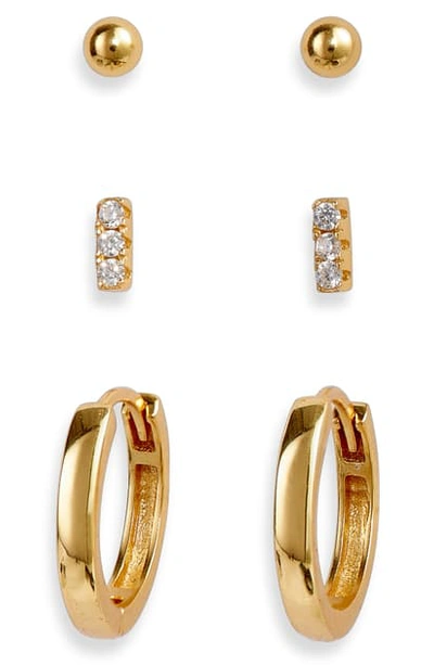 Argento Vivo Set Of 3 Earrings In Gold