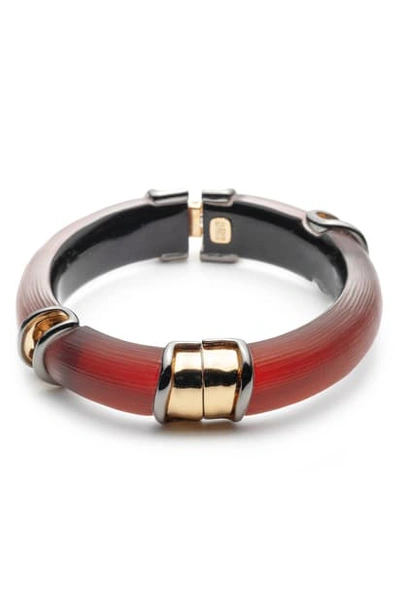 Alexis Bittar Two-tone Sectioned Hinge Bracelet In Wine Red