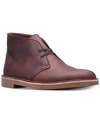 Clarks Bushacre 3 261-74148 Men's Brown Tumbled Leather Chukka Boots Clk46 In Aubergine