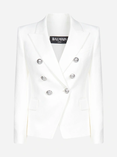 Balmain Blazer Doppiopetto In Viscosa