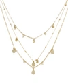 Ettika Crystal Detailed Triple Layer Necklace In Gold