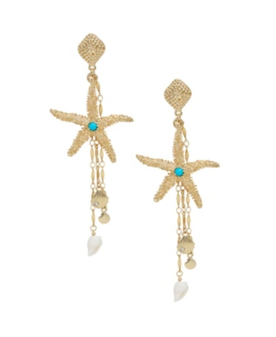ETTIKA STARFISH SEEKER DROP EARRINGS