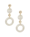 Ettika Soft Focus Resin Circle Drop Earrings In White