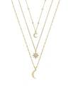 Ettika Set Of 3 Celestial Pendant Necklaces In Gold
