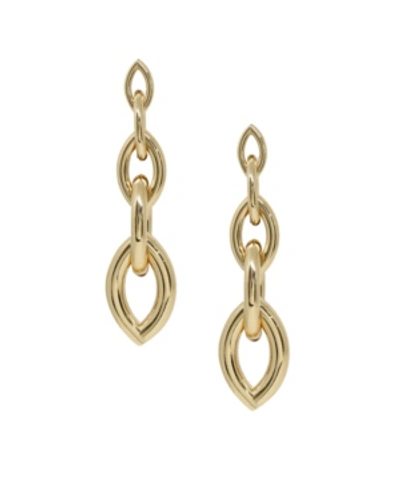 Ettika Gradual Chain Link Drop Earrings In Brass