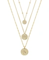 Ettika Set Of 3 Coin Pendant Necklaces In Gold