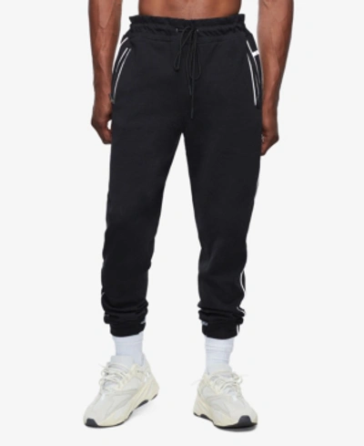 True Religion Men's Double Zip-pocket Sweatpants W/ Contrast Trim In Black