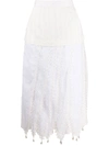 LOEWE WHITE MIDI SKIRT,D2295340FA