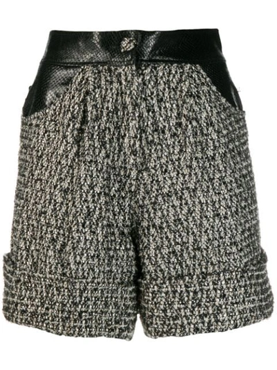 Almaz Fabric Mix Tweed Shorts In Grey