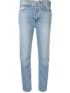 RE/DONE LIGHT BLUE COTTON HIGH-RISE SKINNY JEANS,190-3WHRAC PF19