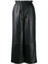 GANNI WIDE-LEG LEATHER TROUSERS