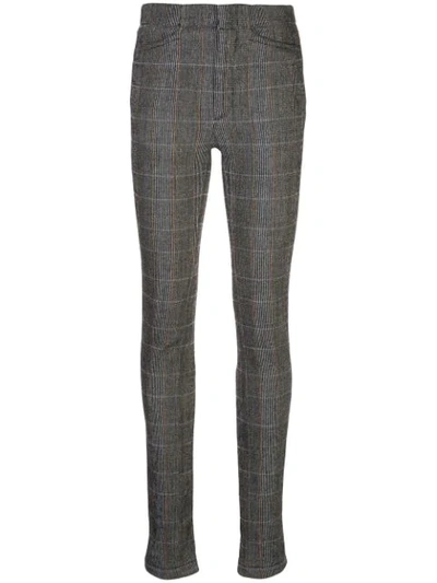Chloé Zipped Cuff Checked Trousers In Grey