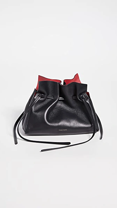 Mansur Gavriel 'protea' Mini Leather Bag In Black/flamma