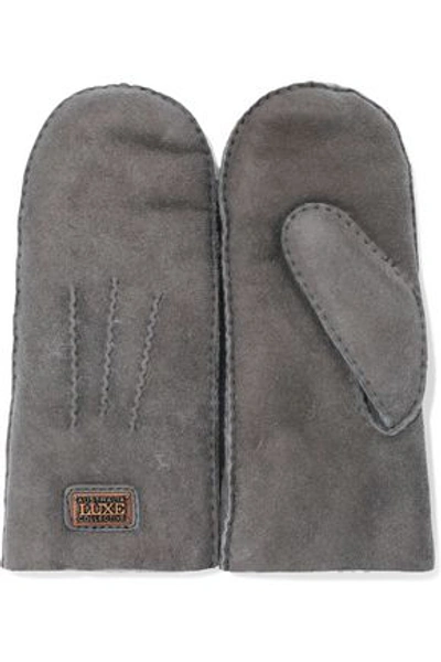 Australia Luxe Collective Shearling Mittens In Gray