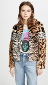 KENDALL + KYLIE STUDIO 54 FAUX FUR JACKET