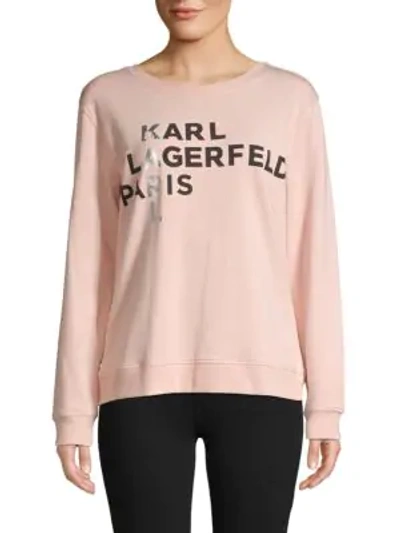 Karl Lagerfeld Logo Graphic Sweatshirt In Blush