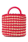 Loeffler Randall Audrey Woven Bag In Bright Red/natural