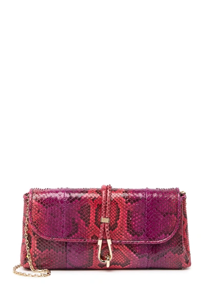 Burberry Genuine Python Clutch In Military Red