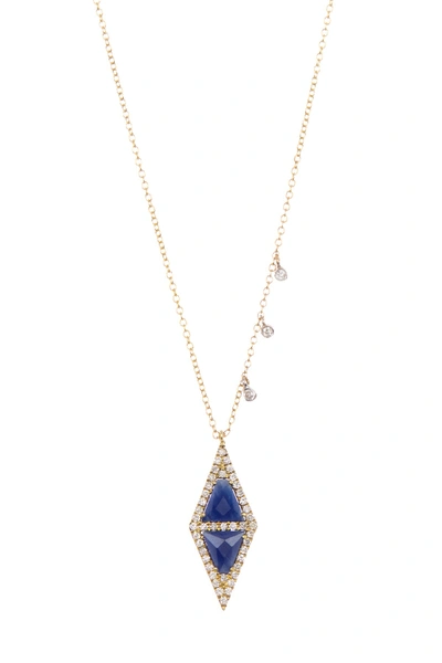 Meira T 14k Yellow Gold Blue Sapphire & Diamond Pendant Necklace